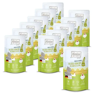 Obrázok produktu pre MjAMjAM Cat - Chicks+Friends 12x125g | Huhn & Zuchhini