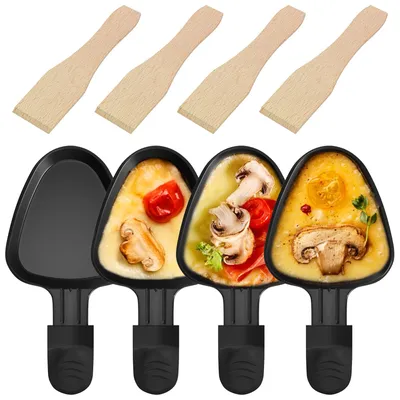 Productafbeelding van Set van 4 Triangulaire Raclette Pannen met Spatel