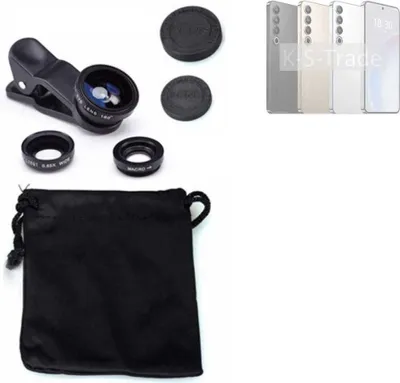 Produktbild von K-S-Trade Smartphone Kamera Linsen Set Kompatibel mit Meizu 20 Pro 3in1 Clip-On Kamera Adapter Macro Weitwinkel FishEye Fischauge Objektiv Linse