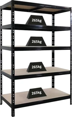 Produktbild von Schwerlastregal Tiger | HxBxT 180x120x60 cm |  Fachlast 265kg | Schwarz