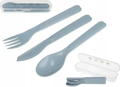 Zdjęcie produktu dla Zestaw Sztućców Turystycznych Wielokrotnego Użytku 6 el. – MIX Kolorów, Etui, Kemping, Biwak