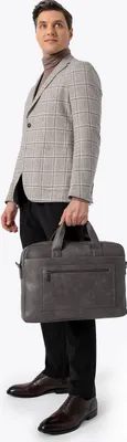 Produktbild von Wittchen Herren-Laptoptasche (17 Zoll) aus Kunstleder, Grau