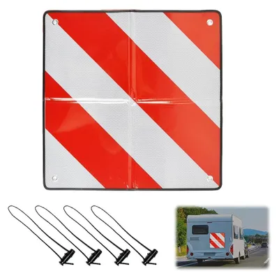 Image de Panneau d'avertissement 2 en 1, Italie/Espagne - Porte-vélos - Pliable - Réflecteur - Aluminium - Durable, avec bords en caoutchouc de sécurité - Panneau de signalisation