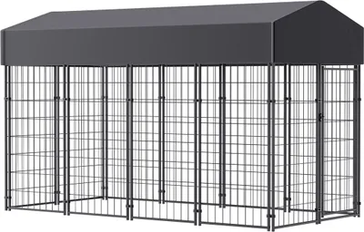 Immagine prodotto di WISFOR cuccia per cani da esterno con tetto gabbia per cani XXL cuccia per cani ruspante in ferro, 120×249×165cm