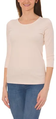 Produktbild von Alkato Damen Shirt 3/4 Arm mit Rundhals, Farbe: Elfenbein, Größe: M