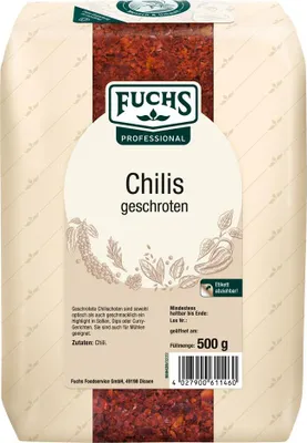 Produktbild von Fuchs Professional Gewürz Chilis geschrotet Qualität und Genuss 500g