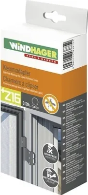 Produktbild von Insektenschutz Windhager Klemmadapter für Rahmentüren anthrazit 3 Stück