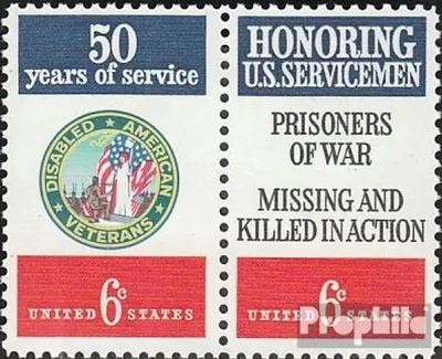 Produktbild von Briefmarken USA 1970 Mi 1023-1024 Paar (kompl.Ausg.) postfrisch Kriegsbeschädigtenverein