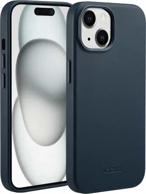 Image de Accezz MagSafe Leather Backcover for the Apple iPhone 15 - Nightfall Blue