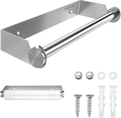 Immagine prodotto di Portarotolo da cucina Ibbenzoa® in acciaio inossidabile 304, da montare a parete, dimensioni 28 x 9,95 x 3,12 cm, resistente alla ruggine e ai graffi – per carta da cucina, senza necessità di foratura
