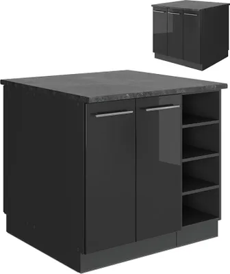 Produktbild von Kücheninsel Vicco Fame-Line Anthrazit Hochglanz 90 cm ohne Arbeitsplatte, Model 57410