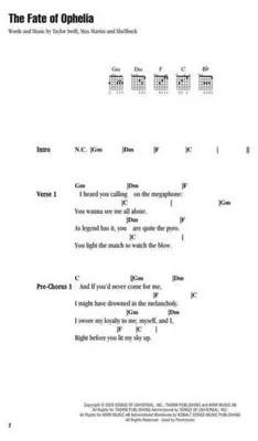 Image de Taylor Swift - The Life of a Showgirl - Guitar Chords/Lyrics Songbook