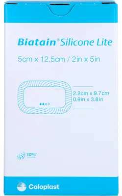 Produktbild von Biatain Silicone Lite Schaumverband 5x12,5cm, 5 St VER