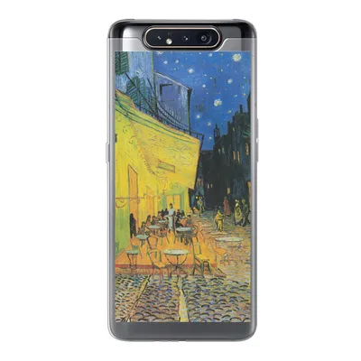 Produktbild von MuchoWow® Handyhülle Schutzhülle Hülle für Samsung Galaxy A80 Caféterrasse bei Nacht - Vincent van Gogh Silikon Softcase Handy Hülle - Schutzdeckel