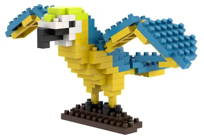 Produktbild von Brixies Papagei Bauset - bunte Bausteine Spielzeug 163 Stück