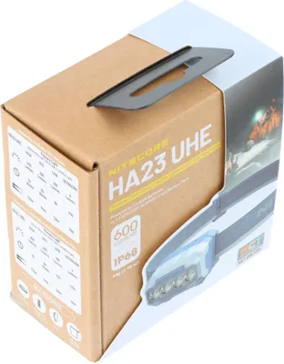 Produktbild von Nitecore HA23 UHE LED-Stirnlampe, 600 Lumen, 132 Meter Leuchtweite, 4 Lichtquellen und 2 Energieoptionen blau