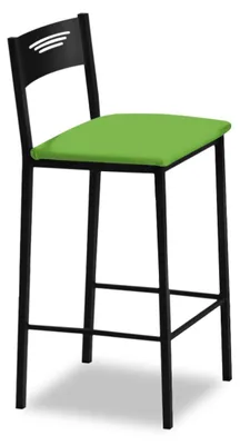 Productafbeelding van ASTIMESA - Hoge keukelstoelen met rugleuning - Zwart frame en zitting in [kleur]