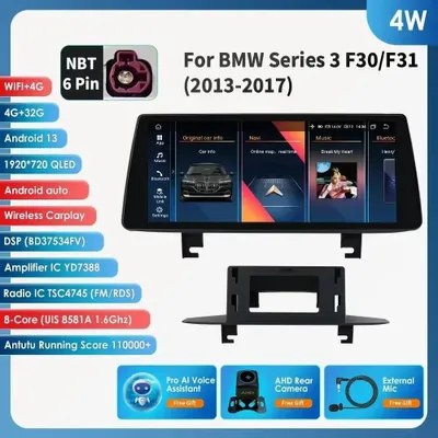 Zdjęcie produktu dla Radio samochodowe multimedialne - 2 DIN, system Android Auto, odtwarzacz CarPlay, system nawigacji GPS, Bluetooth, Wi-Fi
