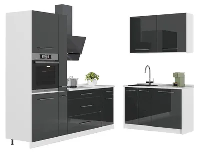 Obrázok produktu pre Kuchyňa Vicco Fame-Line Antracit vysoký lesk/biely 220 x 120 cm, AP Marble, Model 65009