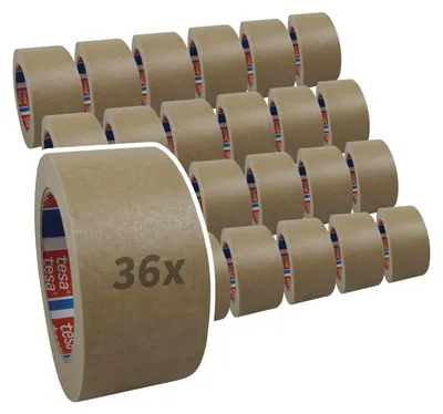 Produktbild von 36 Rollen tesa 4713, Papierklebeband, Papier Packband, Verpackungsklebeband, 50mm x 50m, braun
