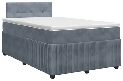 Immagine prodotto di vidaXL Letto a molle con materasso grigio scuro 120 x 190 cm in velluto