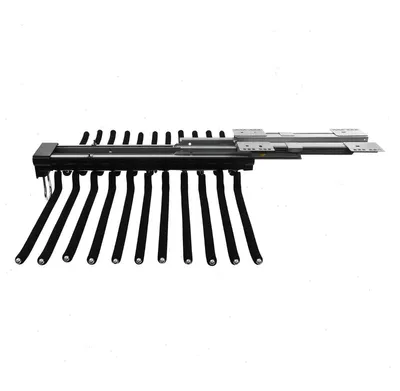 Produktbild von Hosenbügel - Kleiderschrank Organizer - Doppelte Reihe mit 22 Stangen - Samt rutschfest - Ausziehbare Schiene - Tragkraft 15 kg - Platzsparend - Schwarz