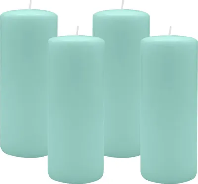 Produktbild von 4er Set Adventskranzkerzen Türkis Ø 80 x 200 mm