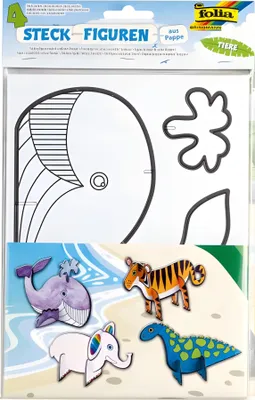 Produktbild von folia Steckfiguren "Tiere" aus Pappe 4 Stück