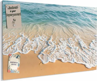 Produktbild von Magnettafel 90x60cm magnetisch & beschreibbar Metall-Board - Wellen am Strand