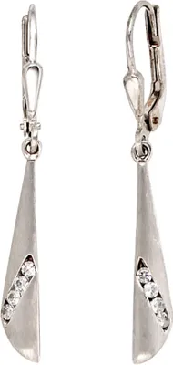 Produktbild von JOBO Boutons 333 Gold Weißgold mattiert 8 Zirkonia Ohrringe Ohrhänger