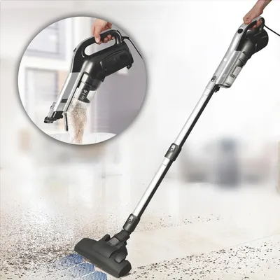 Produktbild von Balter Staubsauger, Beutellos mit Düsensatz, Hepa-Filter, 600W, Hand und Stielstaubsauger, Bodenbürste für Hartböden und Teppiche, 7 Meter Kabel, Grau