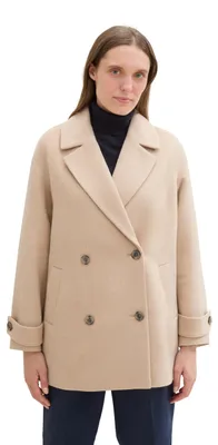 Produktbild von TOM TAILOR Damen Kurzer Caban Mantel,35746 - Soft Ivory Melange, XXXL