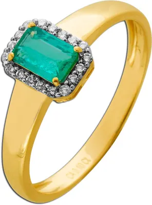 Produktbild von Smaragd Ring Gold 333 8K nat. Sambia Smaragd 0.55ct Natur Diamanten 19