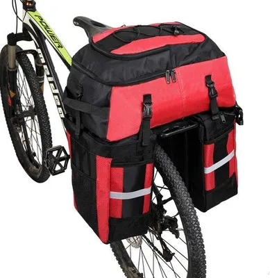 Produktbild von Famanu 3-in-1 Fahrradtasche Multifunktionale Gepäcktasche - Rot