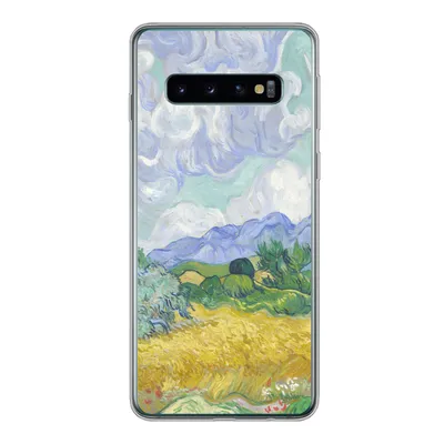 Produktbild von MuchoWow® Handyhülle Schutzhülle Hülle für Samsung Galaxy S10 Weizenfeld mit Zypressen - Vincent van Gogh Silikon Softcase Handy Hülle - Handytasche