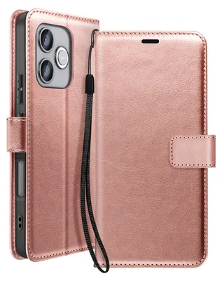 Immagine prodotto di Mayaxess, custodia a portafoglio per Honor 600 Lite con cinturino e supporto, rosa champagne