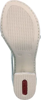 Produktbild von Rieker Damen Sandale Sandalette Strass Metallic Blockabsatz 64654, Größe:42 EU, Farbe:Silber
