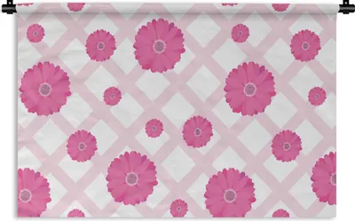 Produktbild von MuchoWow® Wandteppich Wandbehang Blumen - Muster - Pastell 90x60 cm Tapisserie Dekoration Wandtuch - Wandskulpturen - Bildteppich