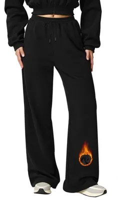 Produktbild von Damen-Jogginghose aus Fleece für kalte Tage mit hoher Taille