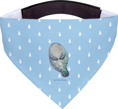 Produktbild von Mr. & Mrs. Panda Schal Hund Seekuh Happy - Blau Pastell - Geschenk, Freundin, Halstuch, Respekt, Hunde, Achtsamkeit, Seekühe, Hundeschal, Hundetuch, Tuch, Liebeskummer