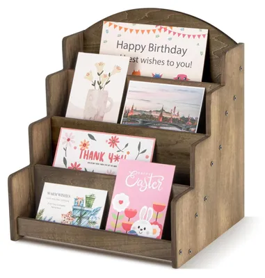 Image de Support en bois pour cartes postales et cartes de vœux