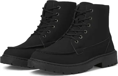 Produktbild von Jack & Jones 12287538_212_46, Stiefel, Schwarz, Anthrazit, Rundzeh, Schnürverschluss, Draußen, Gummi
