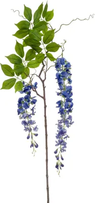 Produktbild von artplants.de Künstlicher Blauregen Zweig NISSRINE mit Blüten, blau, 145cm - Deko Blumenzweig
