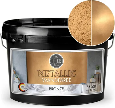 Produktbild von Viva Decor My Color Room Metallic Wandfarbe Bronze 2,5 l, Effektfarbe für Wände & Decken innen, wasserbasiert, hochdeckend & abriebfest