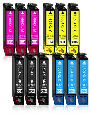 Produktbild von 12er Pack Druckerpatronen 604 604XL kompatibel mit Epson WF-2950