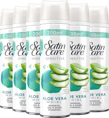 Produktbild von Gillette Satin Care - Scheergel - Sensitive - Met Aloe Vera - 200ml x 6