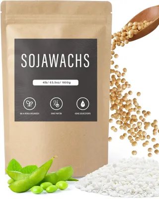 Immagine prodotto di Omgoods - 1,8 kg di cera di soia premium per candele - 100% naturale e senza additivi