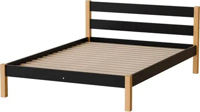 Produktbild von Doppelbett 140x200 MONROA - Eiche / Schwarz