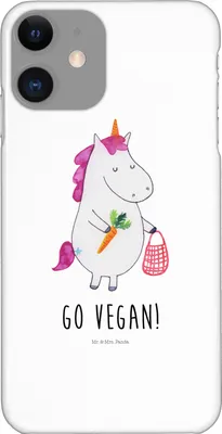 Produktbild von Mr. & Mrs. Panda Iphone 11 Handyhülle Einhorn Vegan - Weiß - Geschenk, Cover, Hülle, Gesund Leben, essen, Handy Schutzhülle, Pro, Unicorn, Veganer, Veganismus, Rohkost