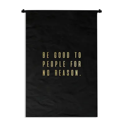 Produktbild von MuchoWow® Wandteppich Wandbehang Zitat - Sprichwörter - Gold - Schwarz 90x135 cm Tapisserie Dekoration Wandtuch - Baumwolle - Wandskulptur